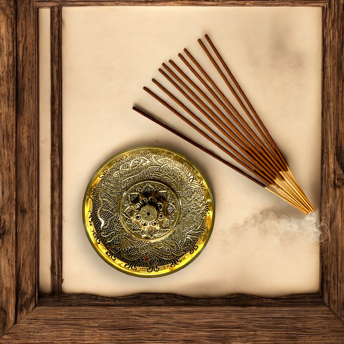 Floral Brass Incense Holder